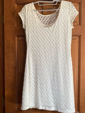 Apt. 9 Cream Lace Midi Dress with Scoop Neck